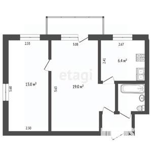 2-к квартира, вторичка, 44м2, 3/4 этаж