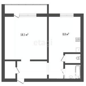 1-к квартира, вторичка, 41м2, 7/10 этаж