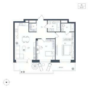 1-к квартира, вторичка, 83м2, 4/7 этаж