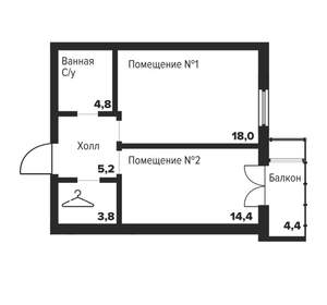 1-к квартира, вторичка, 46м2, 13/29 этаж