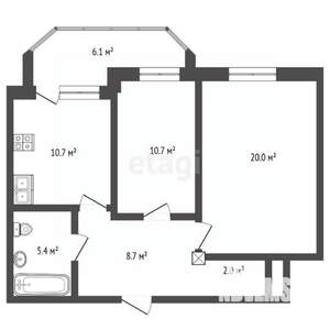 2-к квартира, вторичка, 62м2, 3/16 этаж