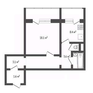 1-к квартира, вторичка, 48м2, 10/10 этаж
