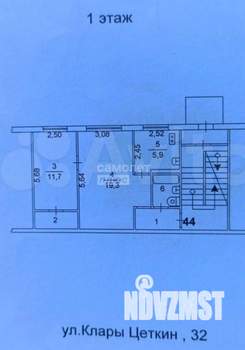 2-к квартира, вторичка, 45м2, 1/5 этаж