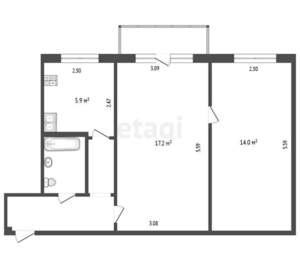 2-к квартира, вторичка, 46м2, 4/5 этаж