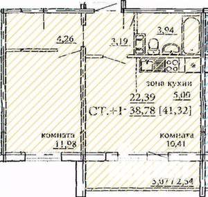 2-к квартира, вторичка, 41м2, 4/10 этаж