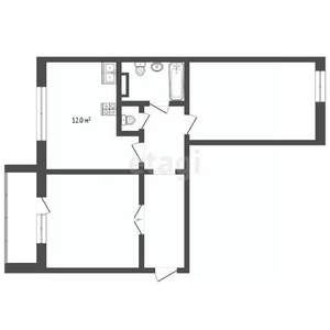 2-к квартира, вторичка, 64м2, 1/10 этаж