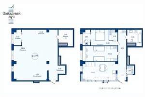 1-к квартира, вторичка, 82м2, 21/23 этаж
