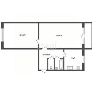 2-к квартира, вторичка, 54м2, 2/5 этаж