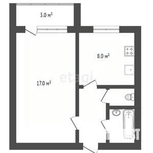 1-к квартира, вторичка, 33м2, 7/9 этаж