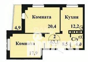 2-к квартира, вторичка, 63м2, 15/18 этаж