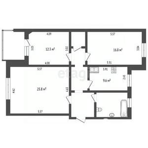 3-к квартира, вторичка, 89м2, 5/10 этаж