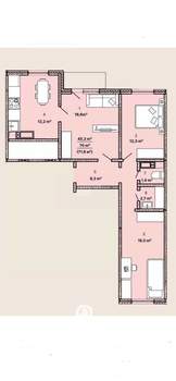3-к квартира, вторичка, 72м2, 2/21 этаж