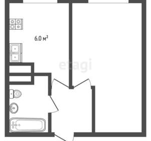 1-к квартира, вторичка, 30м2, 4/5 этаж
