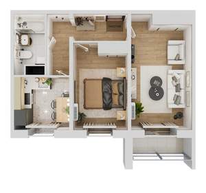 2-к квартира, вторичка, 48м2, 15/18 этаж