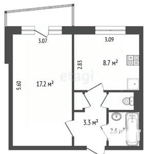 1-к квартира, вторичка, 34м2, 2/9 этаж