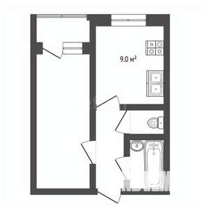 1-к квартира, вторичка, 33м2, 8/10 этаж