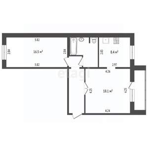 2-к квартира, вторичка, 57м2, 10/10 этаж
