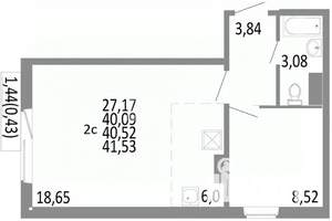 2-к квартира, сданный дом, 40м2, 6/10 этаж