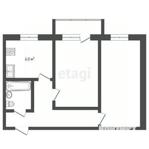 2-к квартира, вторичка, 42м2, 3/5 этаж