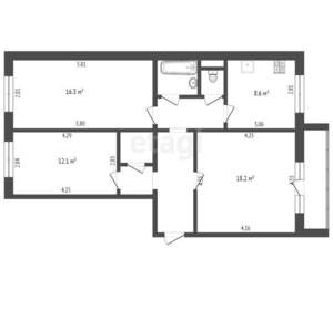 3-к квартира, вторичка, 69м2, 2/10 этаж