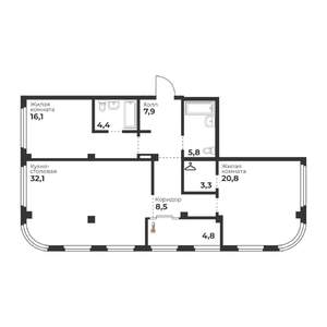 2-к квартира, вторичка, 98м2, 9/23 этаж