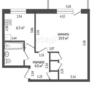 2-к квартира, вторичка, 40м2, 1/5 этаж