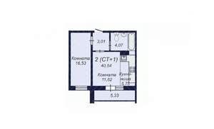 2-к квартира, вторичка, 41м2, 9/16 этаж