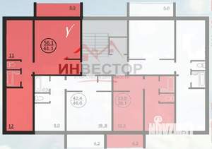 3-к квартира, вторичка, 56м2, 8/10 этаж