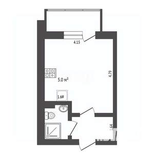 Студия квартира, вторичка, 29м2, 1/10 этаж