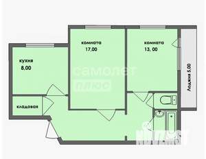 2-к квартира, вторичка, 52м2, 9/9 этаж