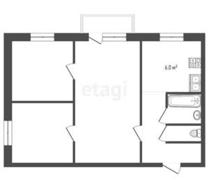 3-к квартира, вторичка, 47м2, 3/5 этаж