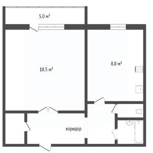 1-к квартира, вторичка, 40м2, 2/10 этаж
