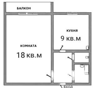 1-к квартира, вторичка, 34м2, 10/10 этаж
