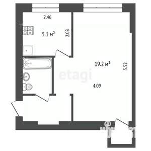 1-к квартира, вторичка, 32м2, 5/5 этаж
