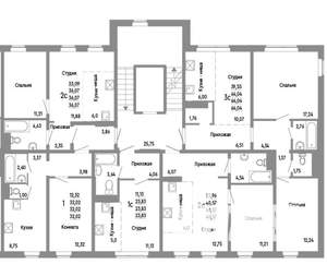 3-к квартира, строящийся дом, 64м2, 2/10 этаж