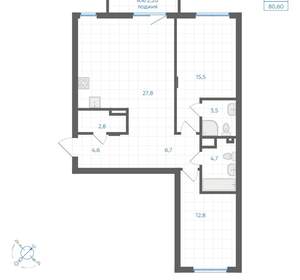 2-к квартира, вторичка, 81м2, 5/18 этаж