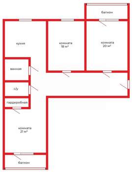 3-к квартира, вторичка, 93м2, 5/6 этаж