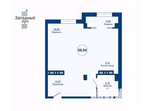 2-к квартира, вторичка, 68м2, 6/25 этаж