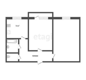 2-к квартира, вторичка, 49м2, 2/5 этаж